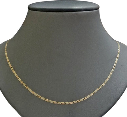 Real 10k Trio Gold Valentino Chain Necklace 2mm 20" Inch Lobster Lock - Reva Jeweler