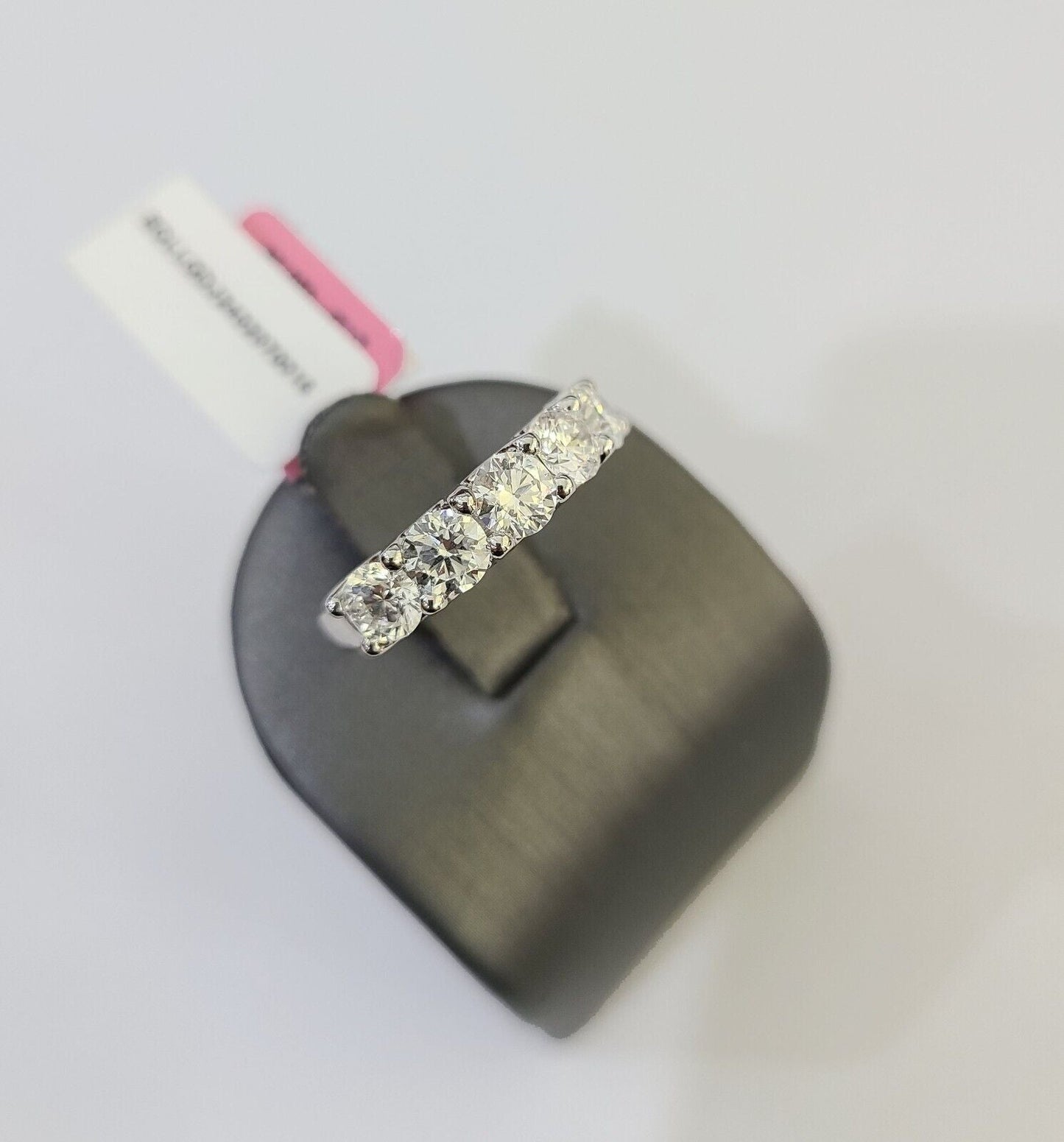 Real 10k White Gold Diamond Ladies Ring Lab Created Women Engagement Wedding - GoldenlinQ