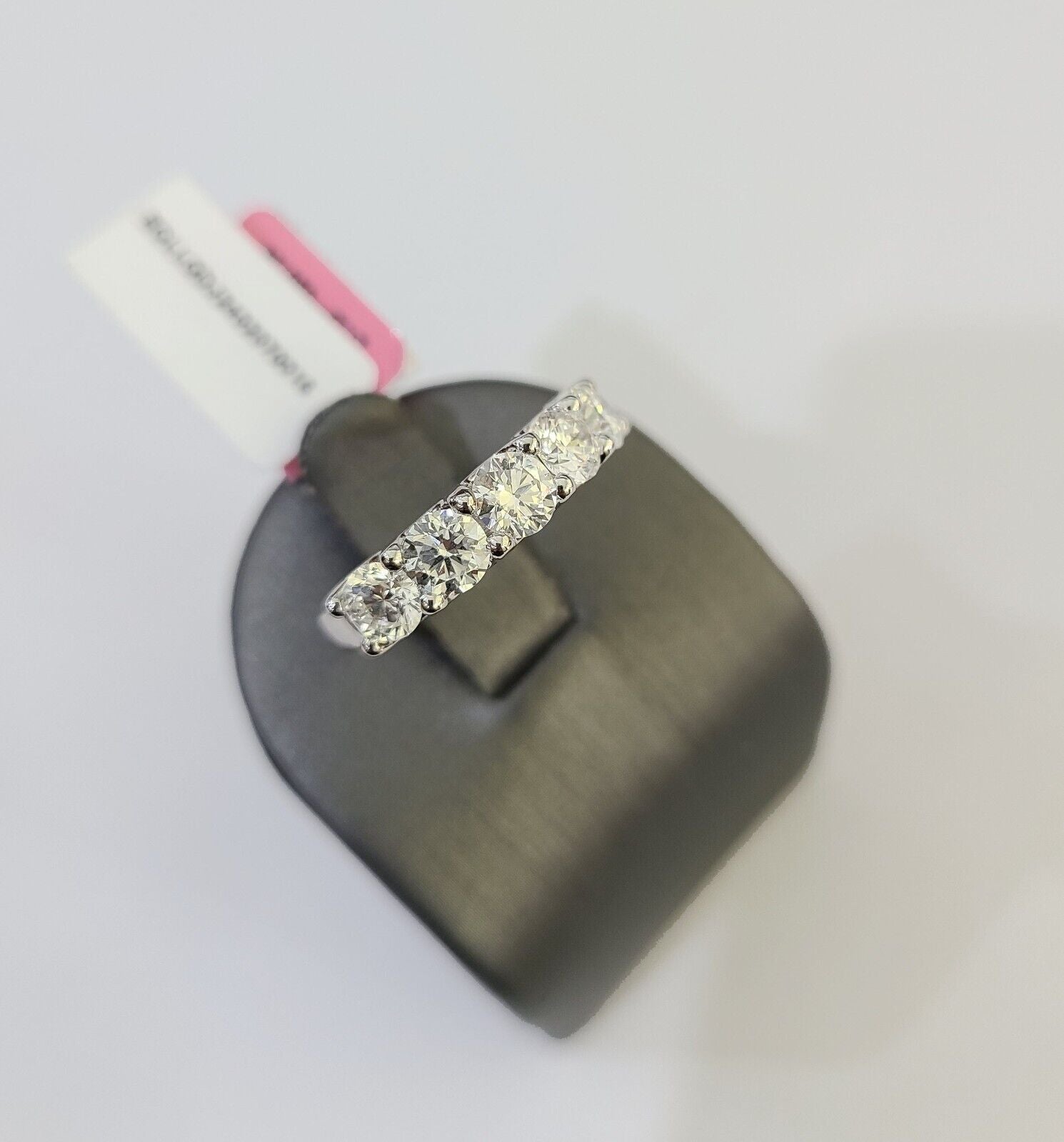 Real 10k White Gold Diamond Ladies Ring Lab Created Women Engagement Wedding - GoldenlinQ