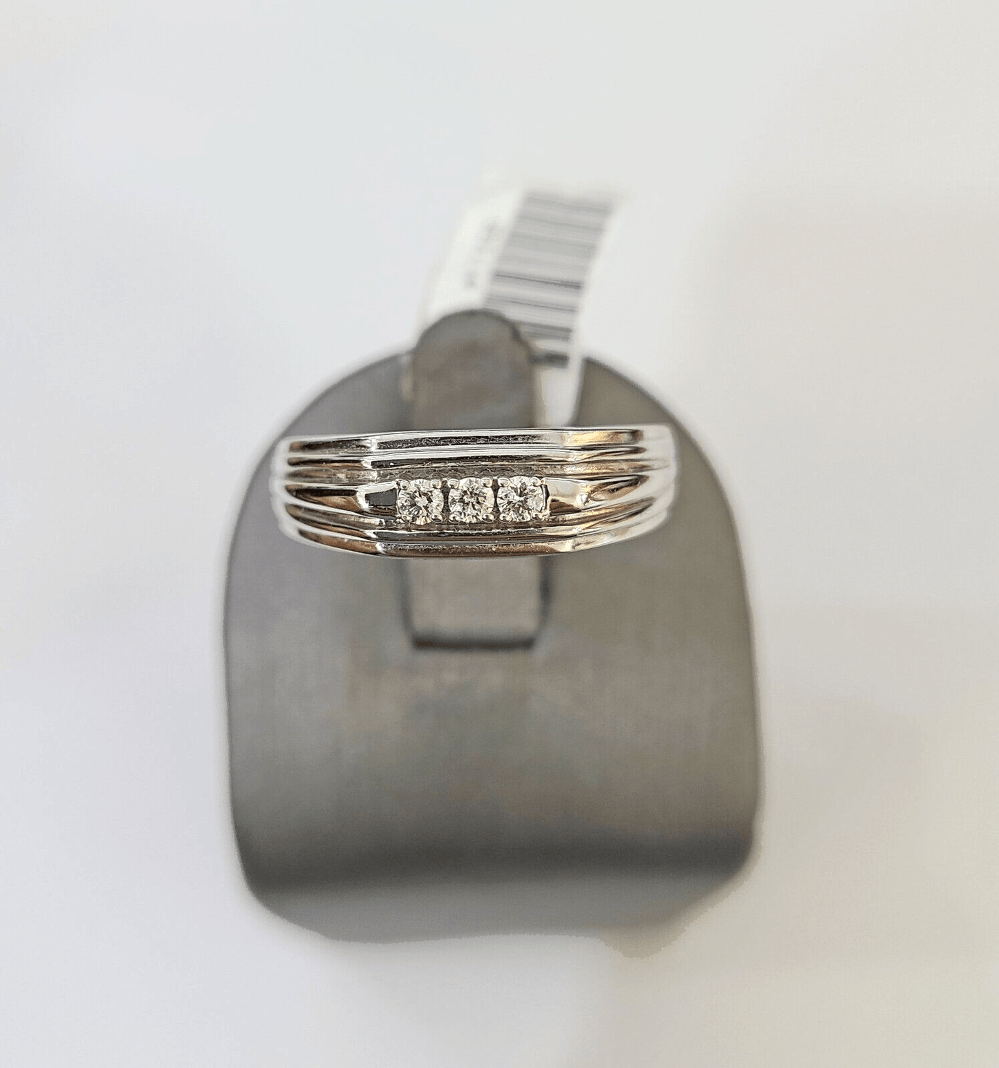 REAL 10k White Gold Diamond Ring Mens Wedding Engagement Ring Genuine - Reva Jeweler