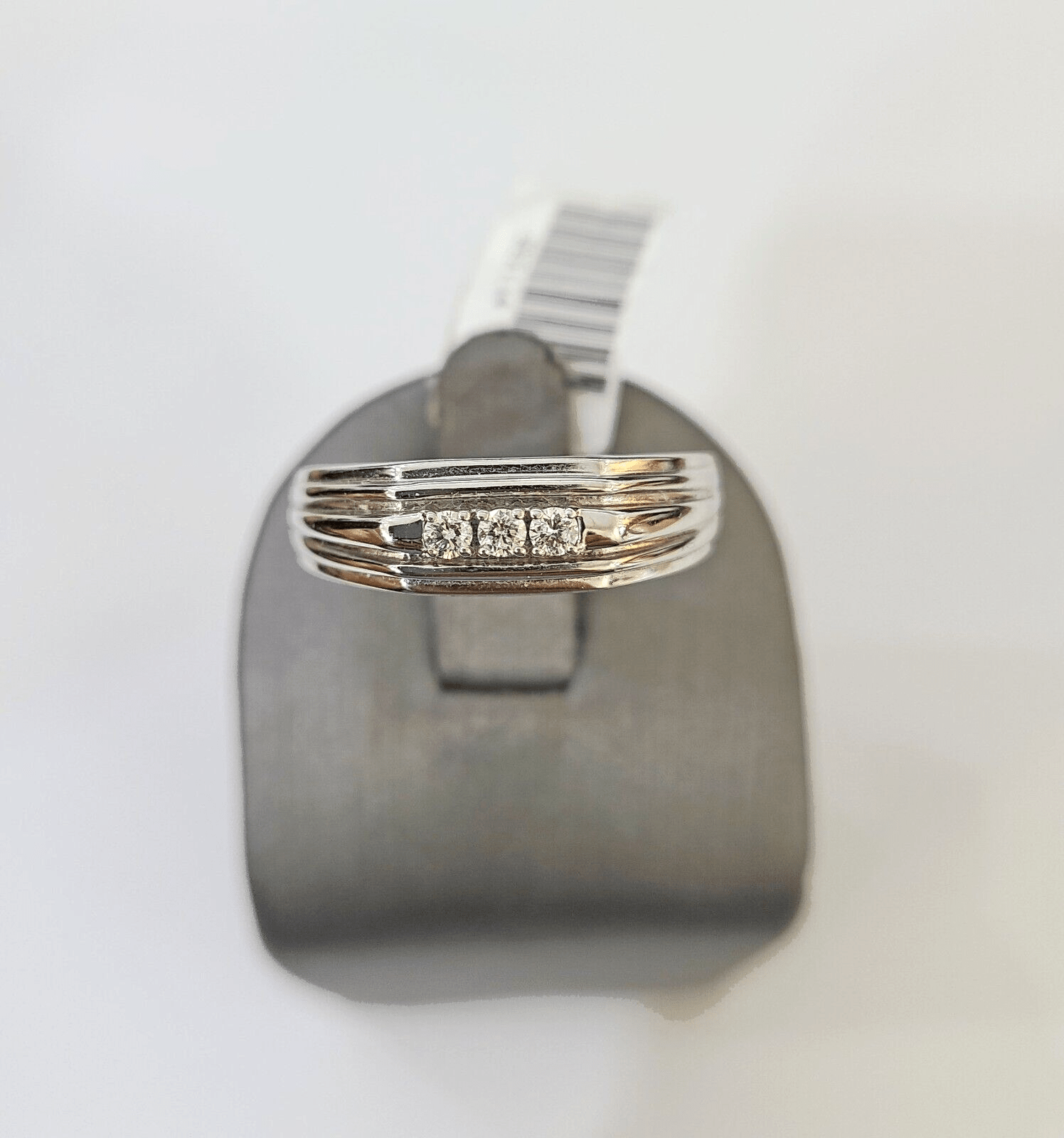 REAL 10k White Gold Diamond Ring Mens Wedding Engagement Ring Genuine - Reva Jeweler