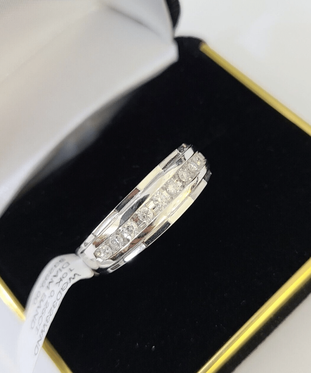 REAL 10k White Gold Diamond Ring Mens Wedding Engagement Ring Genuine - Reva Jeweler