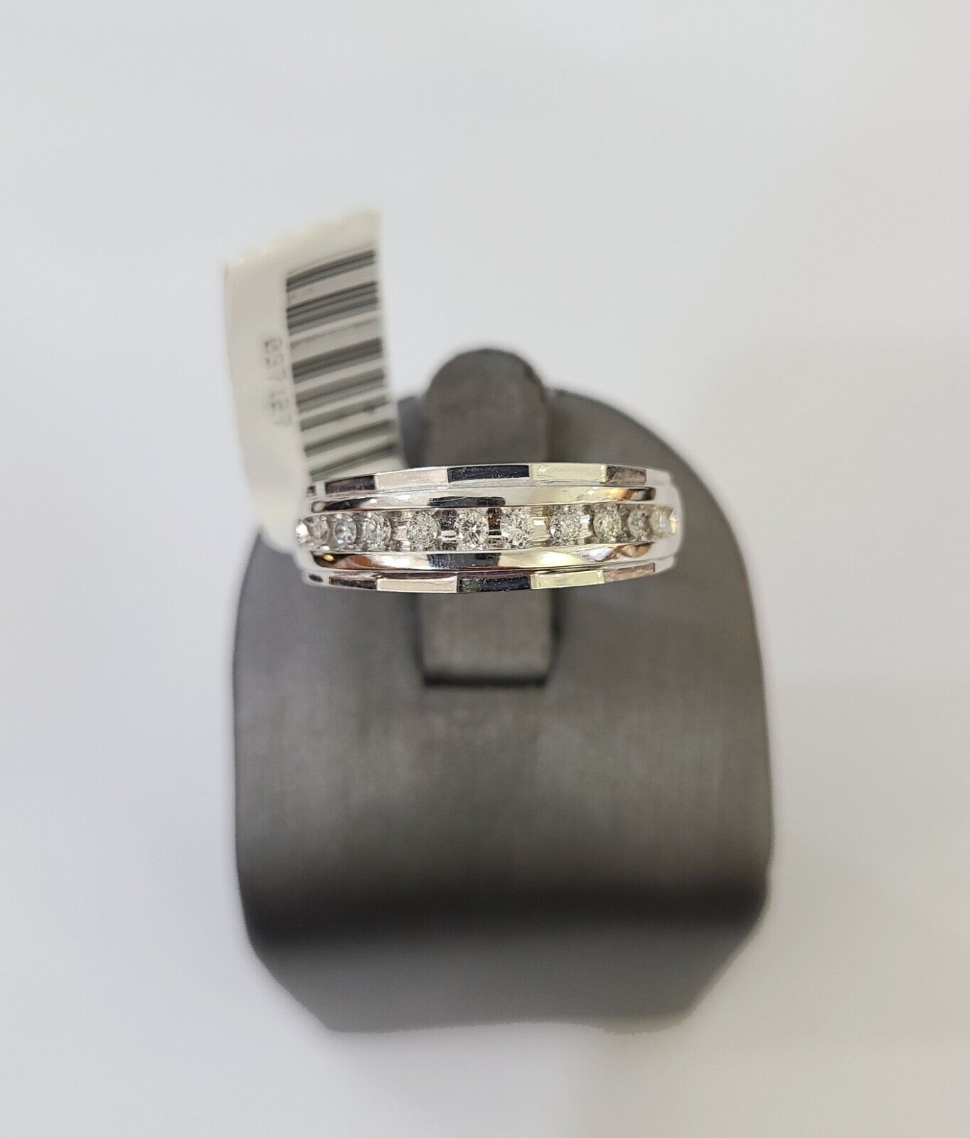 REAL 10k White Gold Diamond Ring Mens Wedding Engagement Ring Genuine - Reva Jeweler