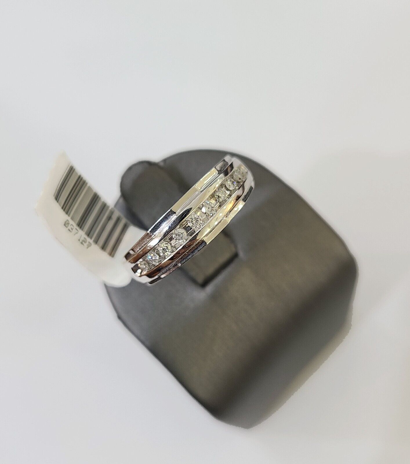 REAL 10k White Gold Diamond Ring Mens Wedding Engagement Ring Genuine - Reva Jeweler