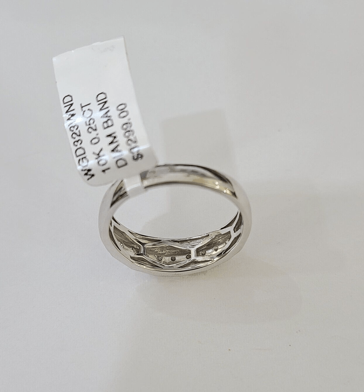 REAL 10k White Gold Diamond Ring Mens Wedding Engagement Ring Genuine - Reva Jeweler