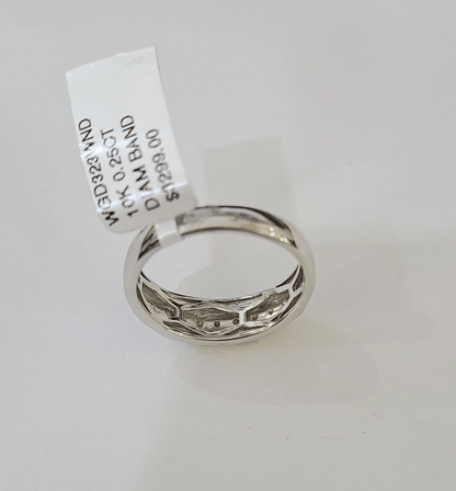 REAL 10k White Gold Diamond Ring Mens Wedding Engagement Ring Genuine - Reva Jeweler