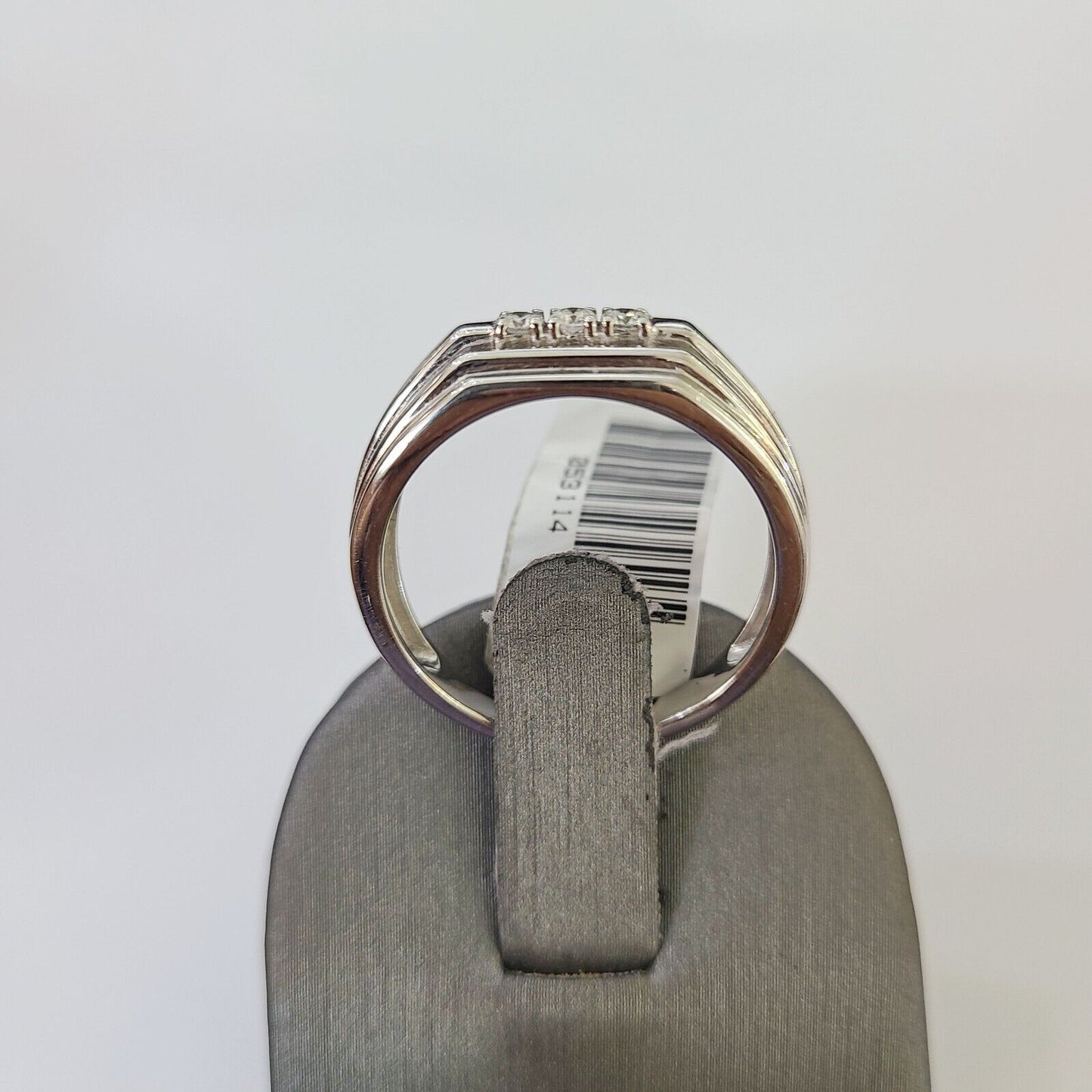 REAL 10k White Gold Diamond Ring Mens Wedding Engagement Ring Genuine - Reva Jeweler