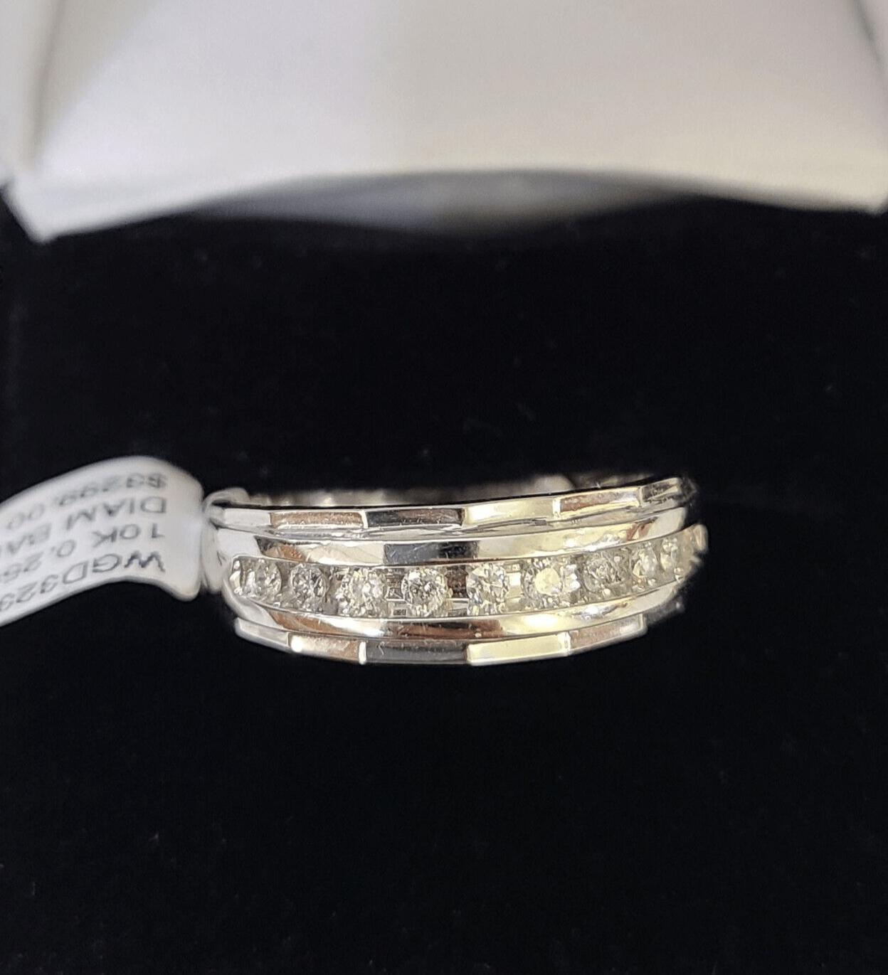 REAL 10k White Gold Diamond Ring Mens Wedding Engagement Ring Genuine - Reva Jeweler
