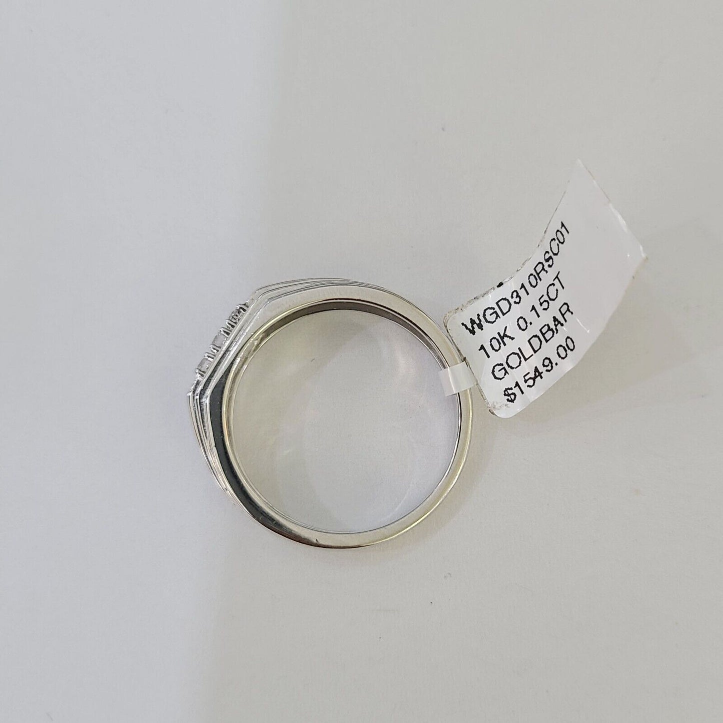 REAL 10k White Gold Diamond Ring Mens Wedding Engagement Ring Genuine - Reva Jeweler