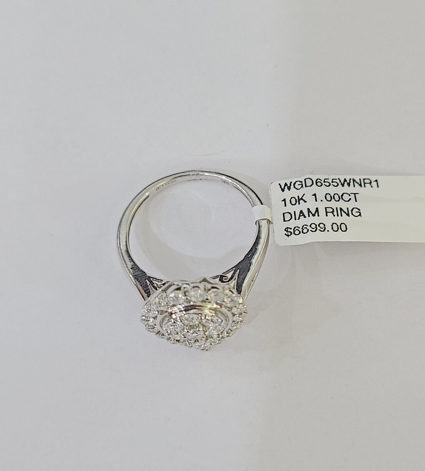 REAL 10k White Gold Diamond Ring Pear Shape Wedding Engagement Ring Genuine - Reva Jeweler