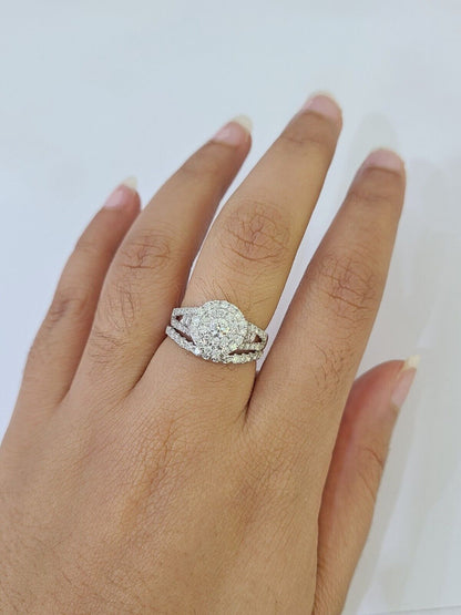 REAL 10k White Gold Diamond Ring Wedding Engagement Ring Genuine - Reva Jeweler