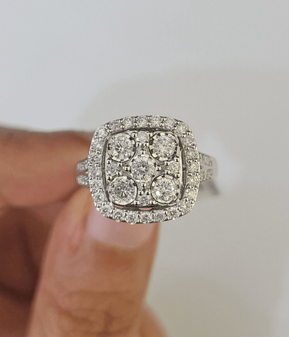 REAL 10k White Gold Diamond Ring Wedding Engagement Ring Genuine - GoldenlinQ