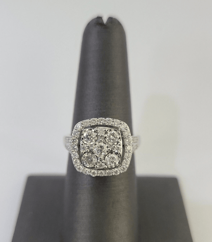 REAL 10k White Gold Diamond Ring Wedding Engagement Ring Genuine - GoldenlinQ