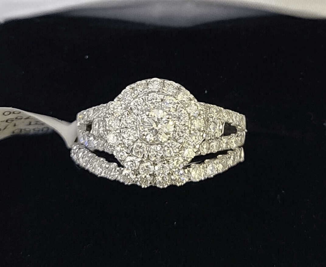 REAL 10k White Gold Diamond Ring Wedding Engagement Ring Genuine - Reva Jeweler