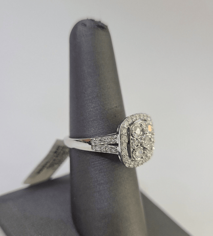 REAL 10k White Gold Diamond Ring Wedding Engagement Ring Genuine - GoldenlinQ