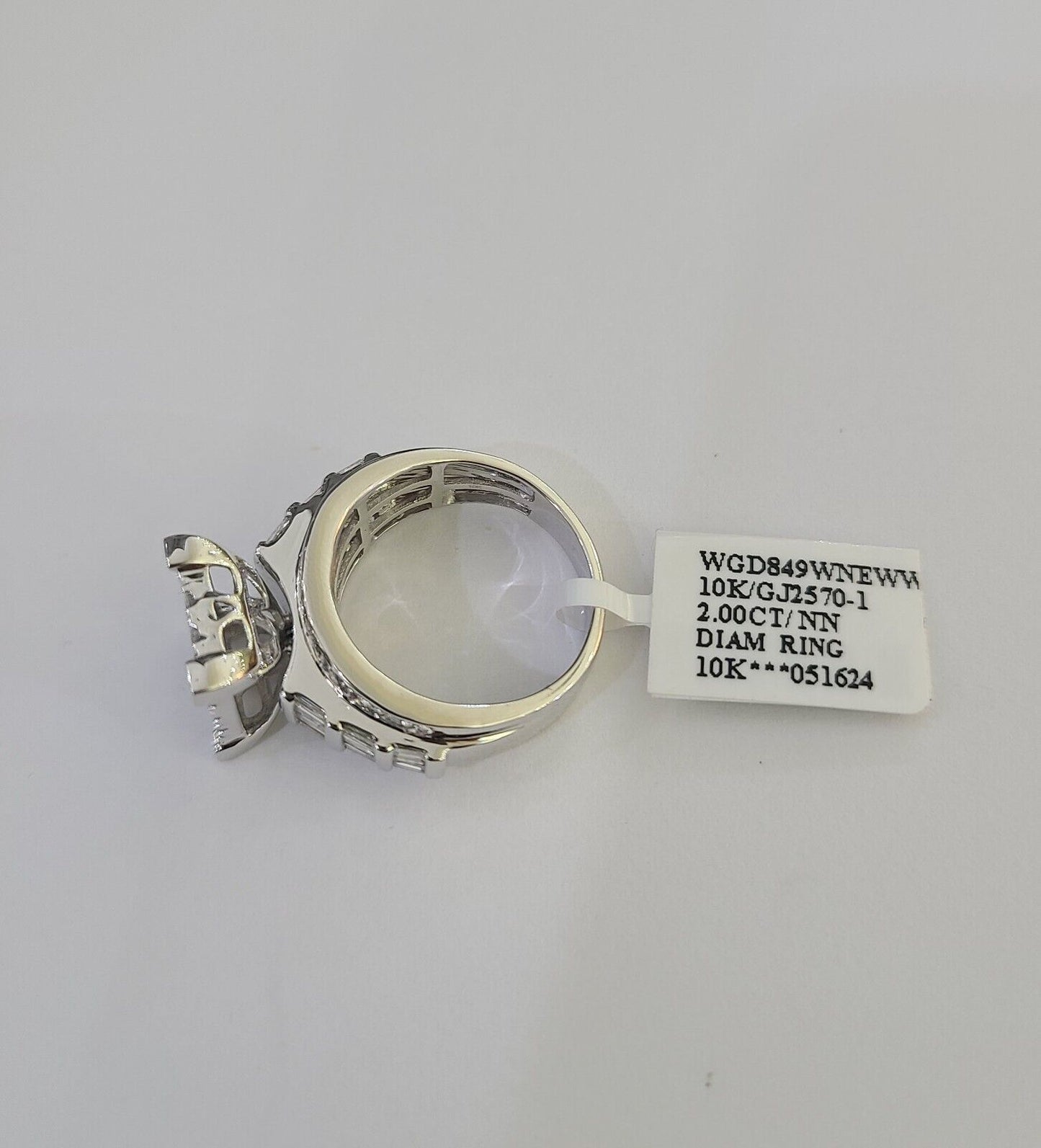 REAL 10k White Gold Diamond Ring Wedding Engagement Ring Genuine Bridal - GoldenlinQ