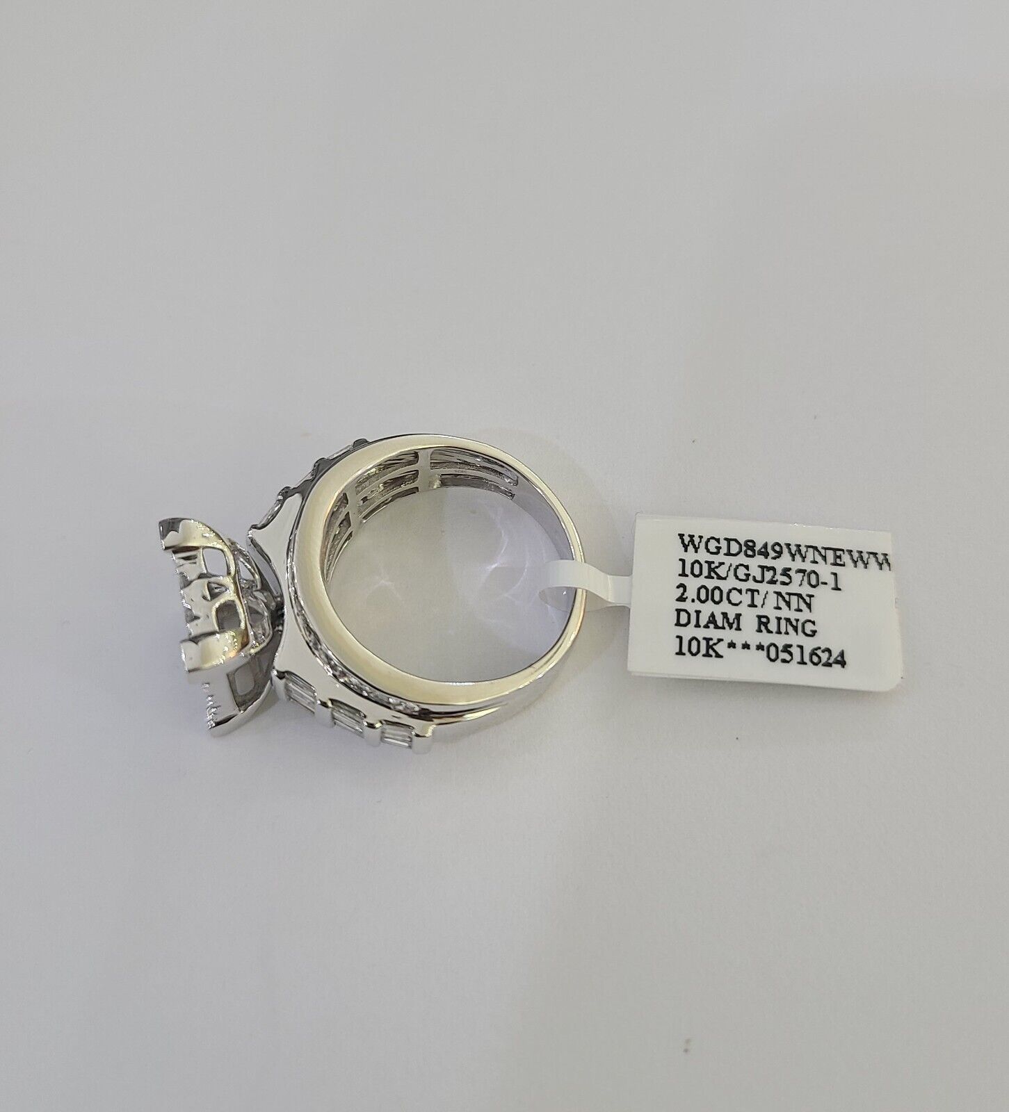 REAL 10k White Gold Diamond Ring Wedding Engagement Ring Genuine Bridal - GoldenlinQ