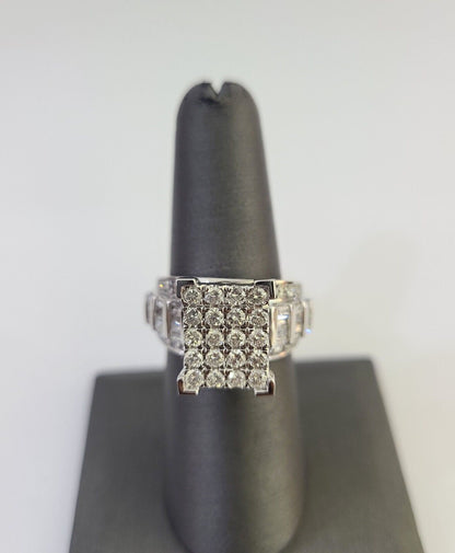 REAL 10k White Gold Diamond Ring Wedding Engagement Ring Genuine Bridal - GoldenlinQ