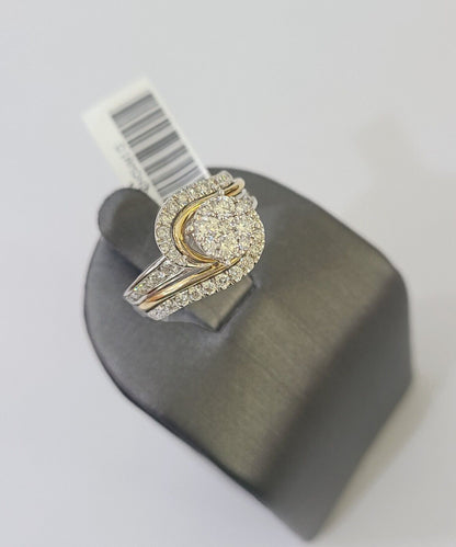 Real 10k White Yellow Gold Diamond Ring Womens Ring Genuine 10Kt - Reva Jeweler