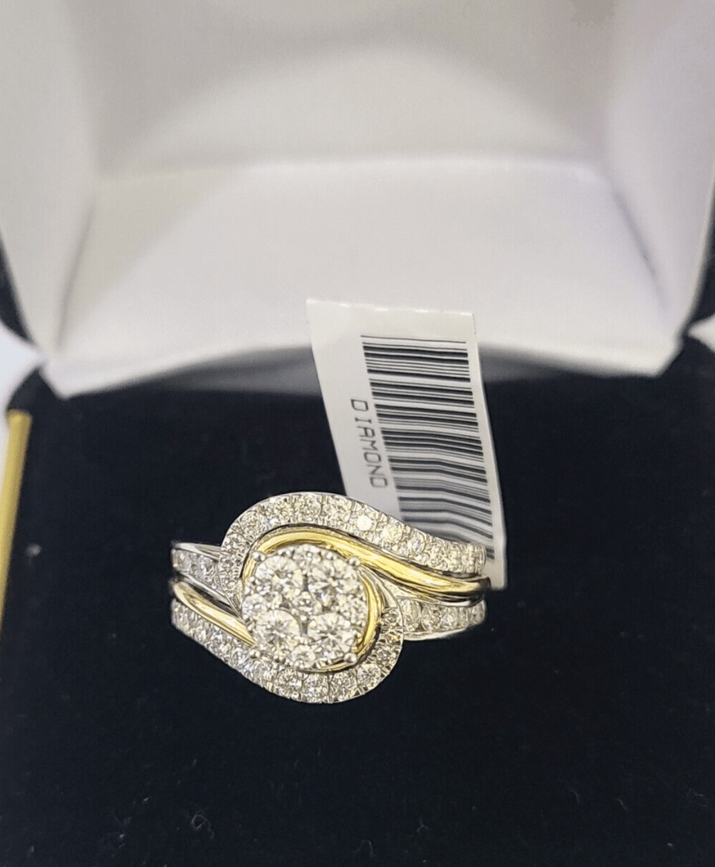 Real 10k White Yellow Gold Diamond Ring Womens Ring Genuine 10Kt - Reva Jeweler