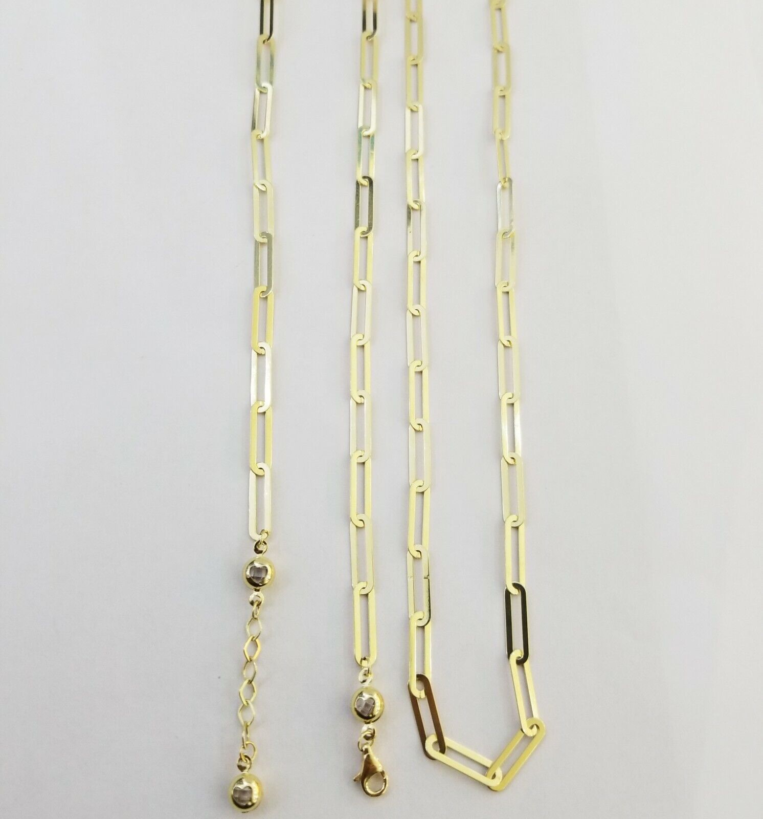 Real 10k Women Paperclip Chain 4mm 16" lobster Clasp Yellow Gold Necklace - Reva Jeweler