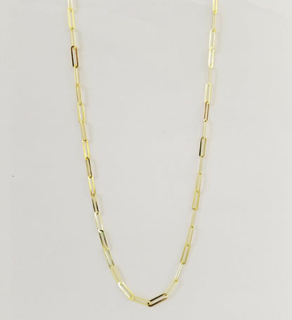 Real 10k Women Paperclip Chain 4mm 16" lobster Clasp Yellow Gold Necklace - Reva Jeweler