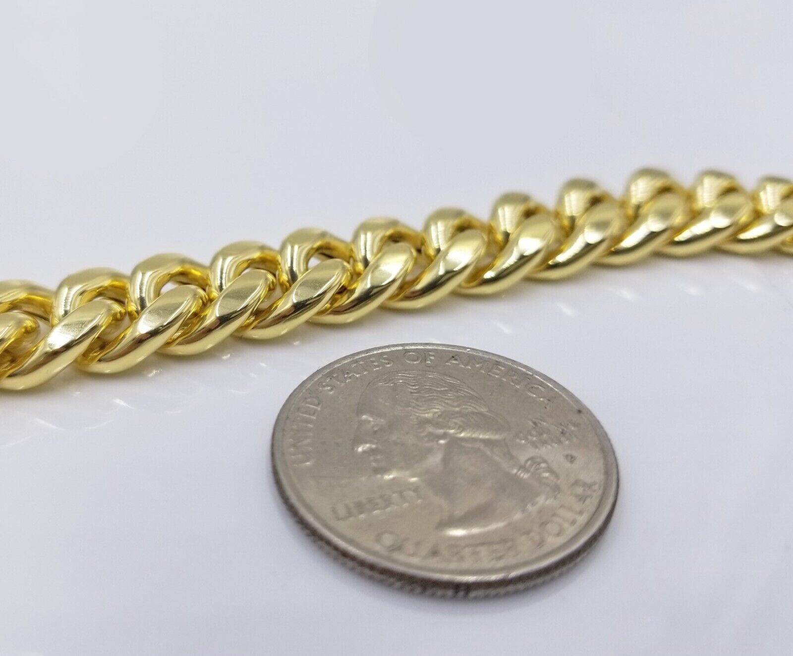 Real 10k Yellow Gold 11mm Miami Cuban Link Bracelet 9" inch For Men's - Reva Jeweler