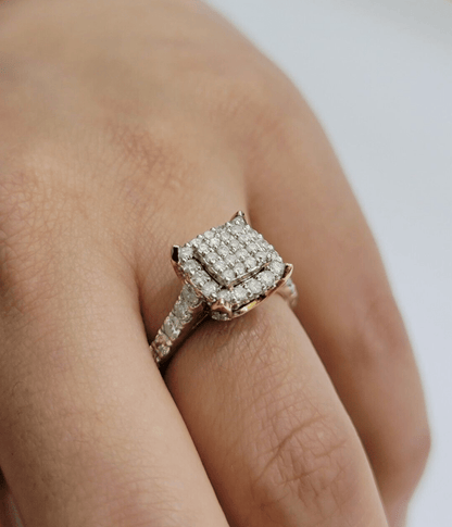 Real 10k Yellow Gold 1.35CT Diamond Ring Women Band Natural Genuine Wedding SALE - Reva Jeweler