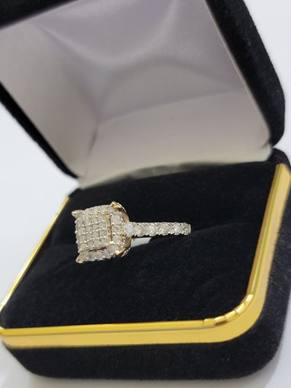 Real 10k Yellow Gold 1.35CT Diamond Ring Women Band Natural Genuine Wedding SALE - Reva Jeweler