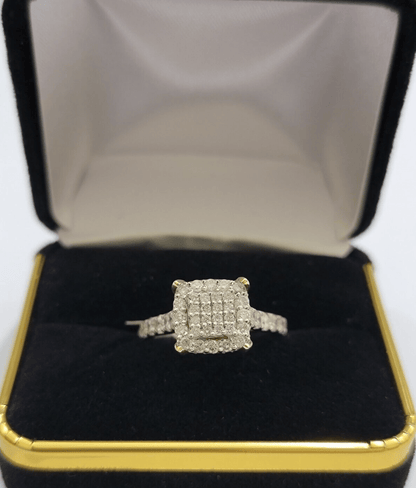 Real 10k Yellow Gold 1.35CT Diamond Ring Women Band Natural Genuine Wedding SALE - Reva Jeweler