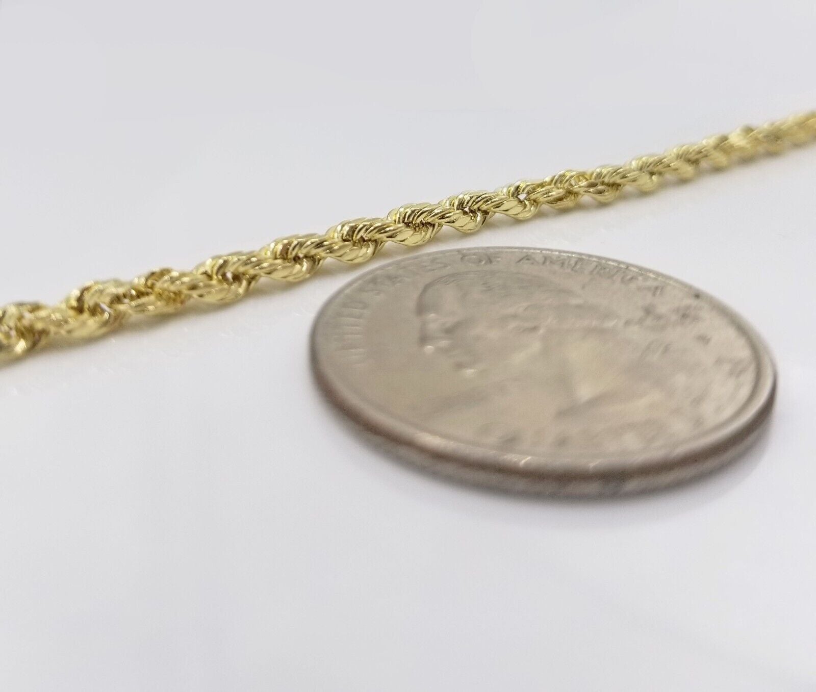 Real 10k Yellow Gold 3mm Rope Chain 18 - 28 inch Necklace And Jesus Head Pendant - Reva Jeweler