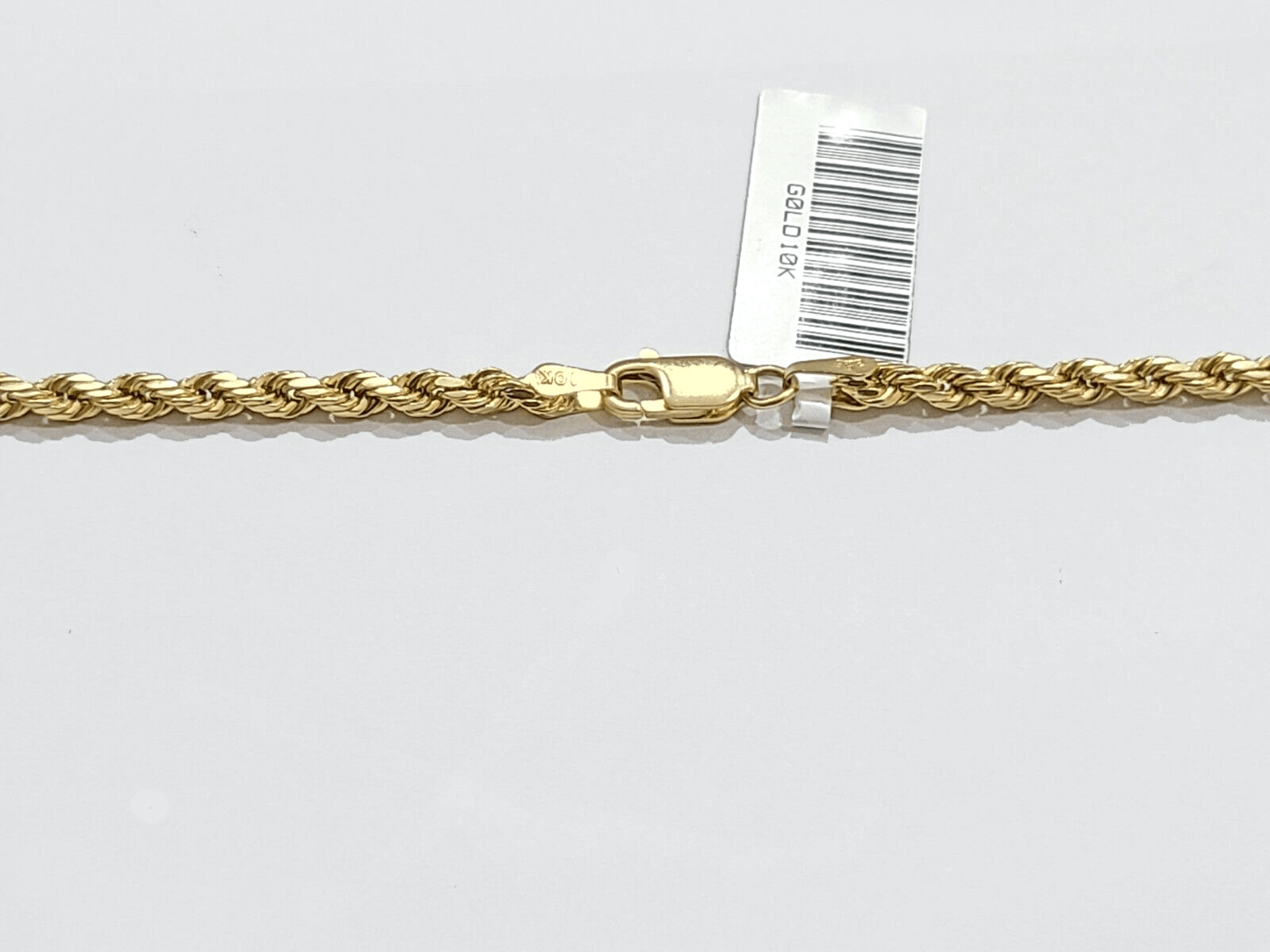 Real 10k Yellow Gold 3mm Rope Chain 26" inch Necklace Praying Hand Charm Cross - GoldenlinQ