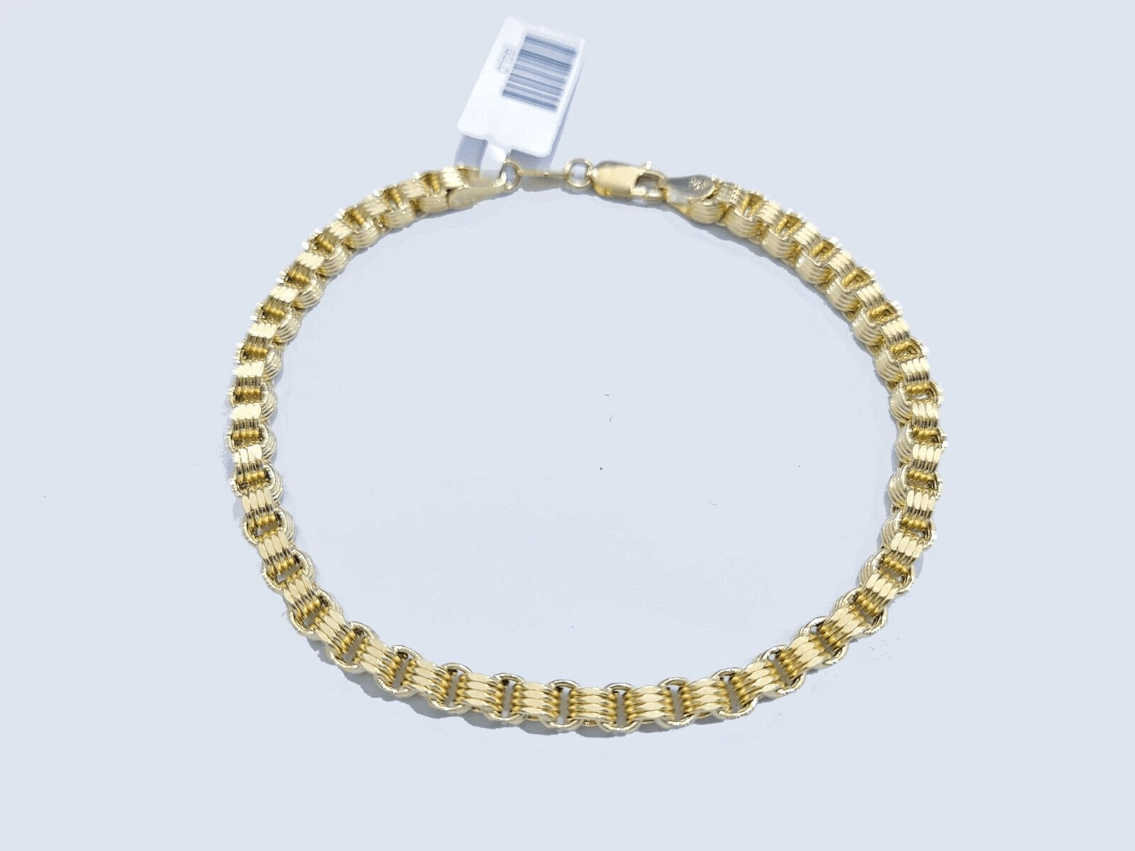 Real 10k Yellow Gold 4mm Box Byzantine Bracelet 8" inch 10kt Unisex Men Women - Reva Jeweler