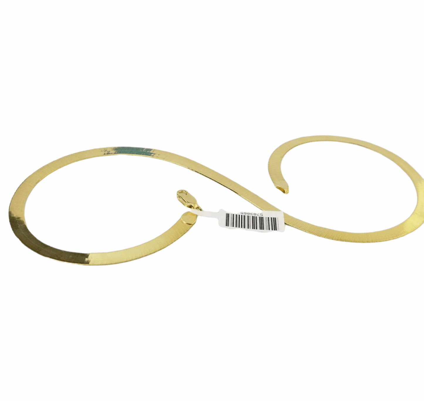 Real 10K Yellow Gold 5mm Herring Bone Chain Necklace 20 Inch Lobster lock - Reva Jeweler
