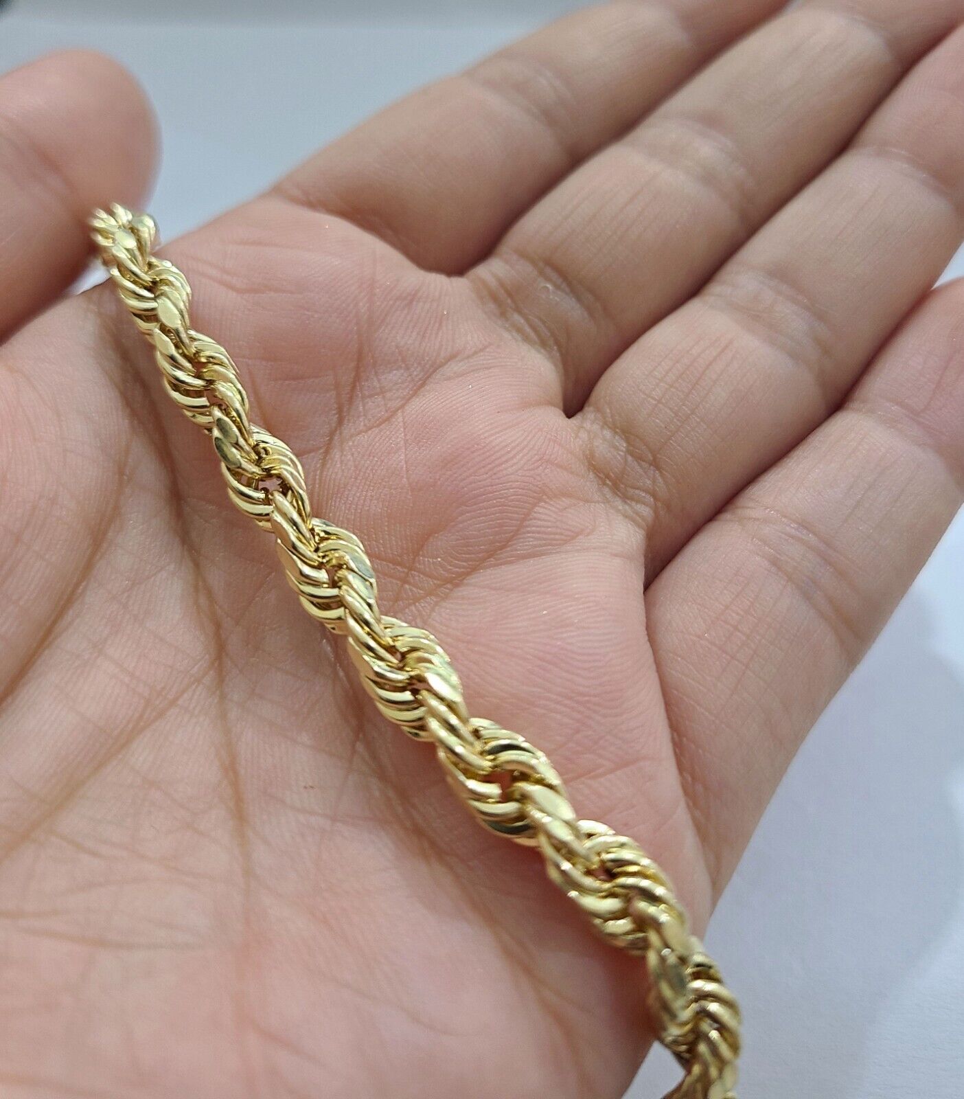 Real 10k Yellow Gold 5mm Rope Bracelet 9'' inch 10kt Unisex - Reva Jeweler