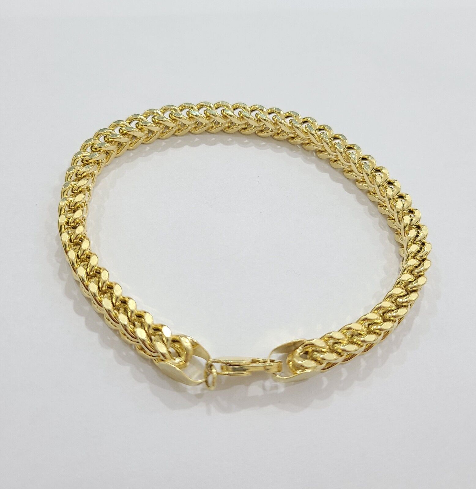 Real 10k Yellow Gold 6mm Franco Bracelet 8.5'' inch 10kt Unisex - Reva Jeweler
