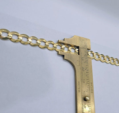 Real 10K Yellow Gold 8mm Cuban Curb Link Bracelet 8" inch 10kt Lobster lock - GoldenlinQ