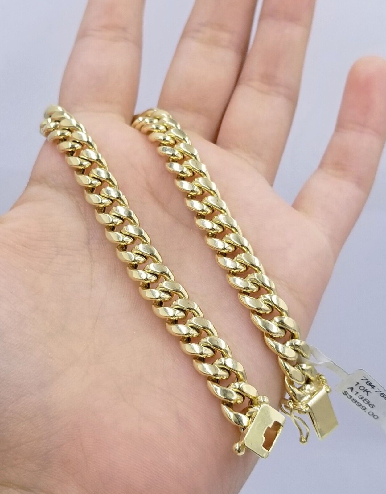 Real 10k Yellow Gold 8mm Miami Cuban Link Bracelet 8" inch Men and Women - Reva Jeweler