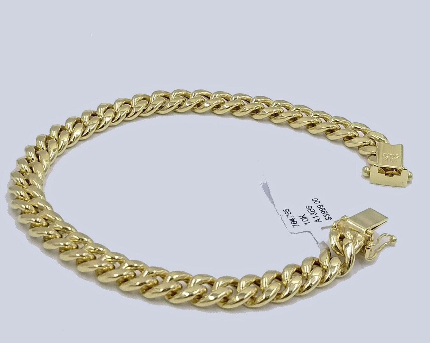 Real 10k Yellow Gold 8mm Miami Cuban Link Bracelet 8" inch Men and Women - Reva Jeweler