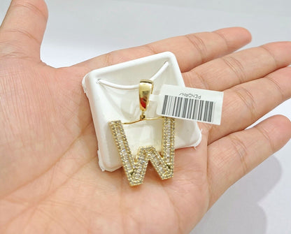 Real 10K Yellow Gold Alphabets Diamond Cut Charm A - Z Pendant Initials - GoldenlinQ
