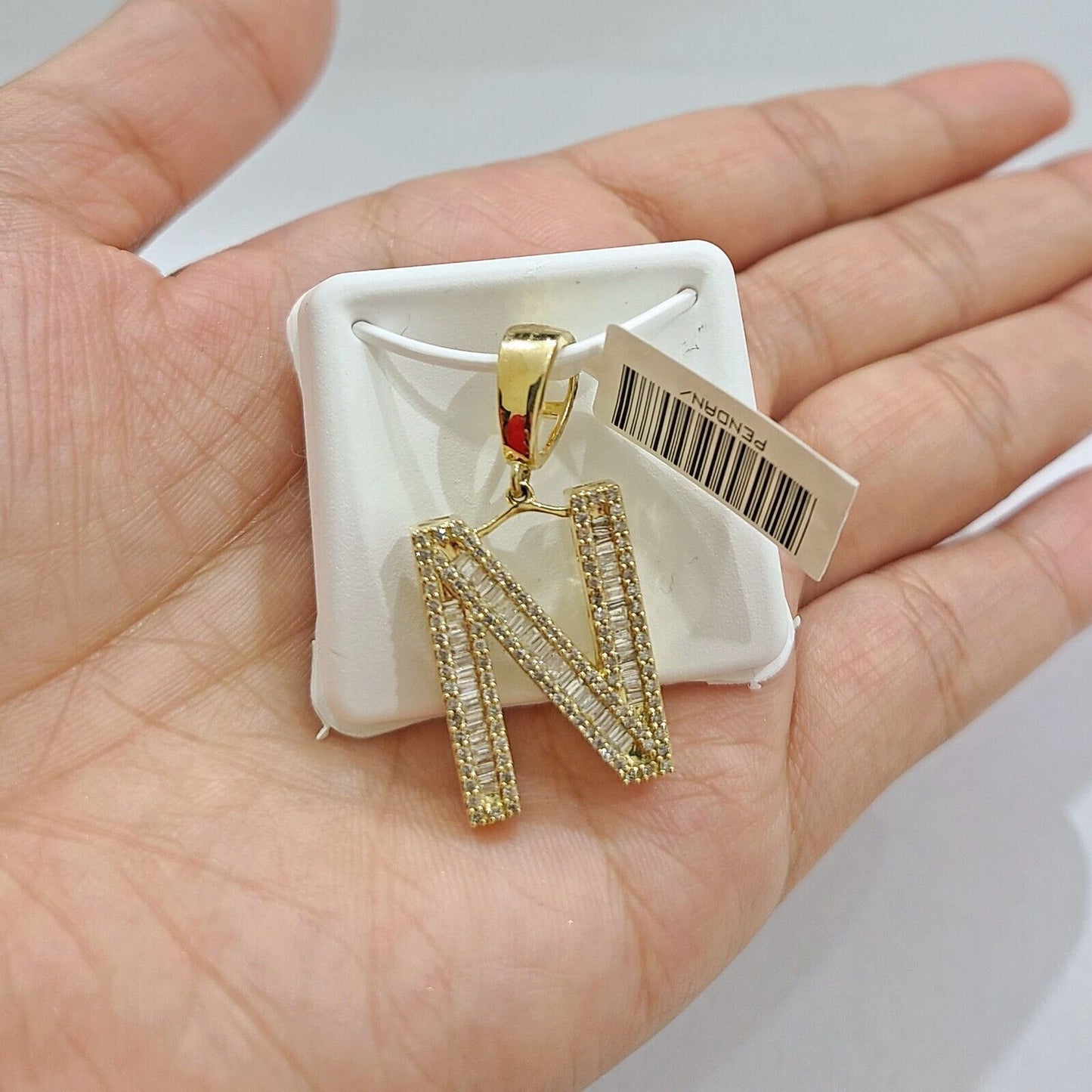 Real 10K Yellow Gold Alphabets Diamond Cut Charm A - Z Pendant Initials - GoldenlinQ