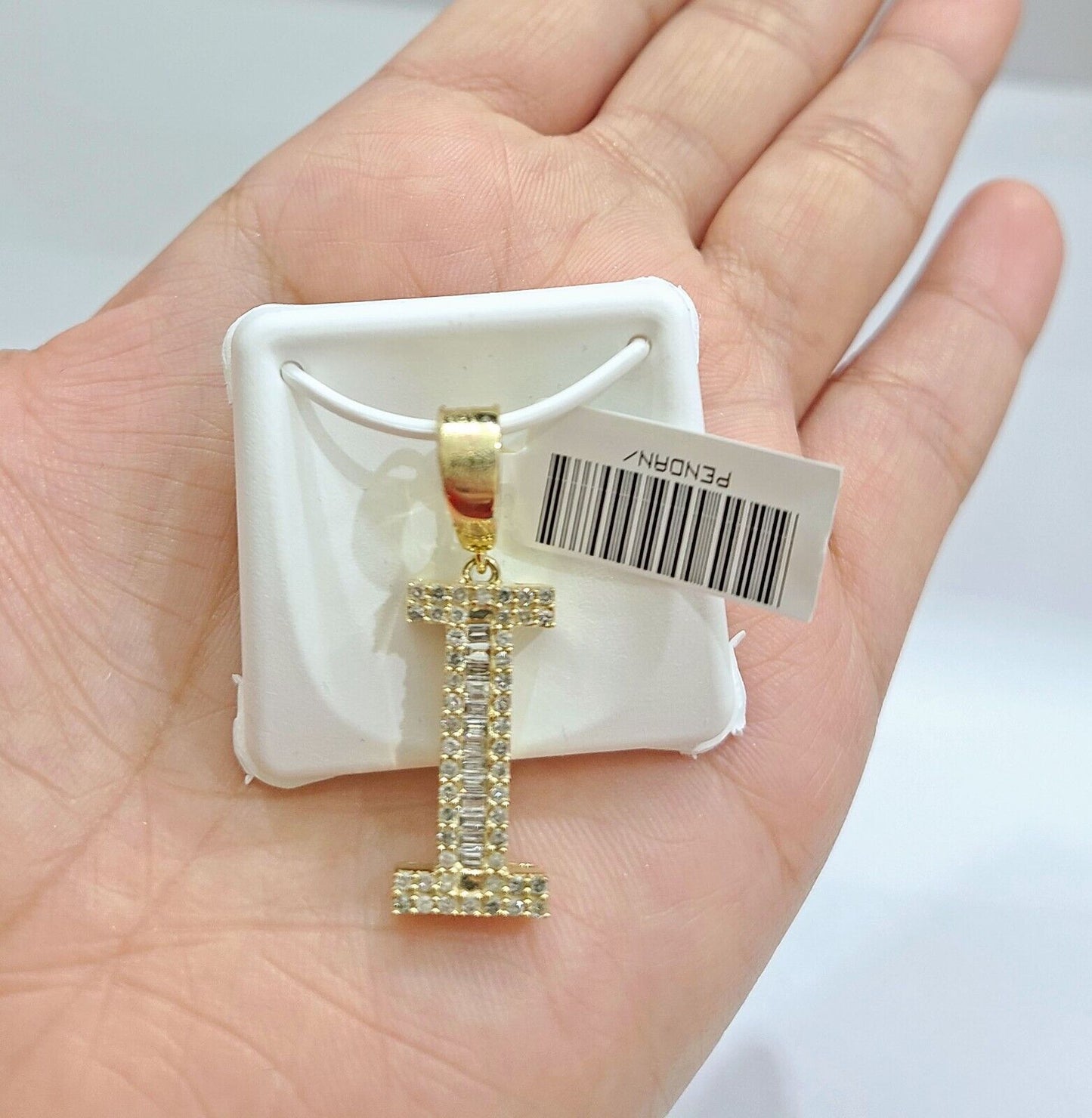 Real 10K Yellow Gold Alphabets Diamond Cut Charm A - Z Pendant Initials - GoldenlinQ