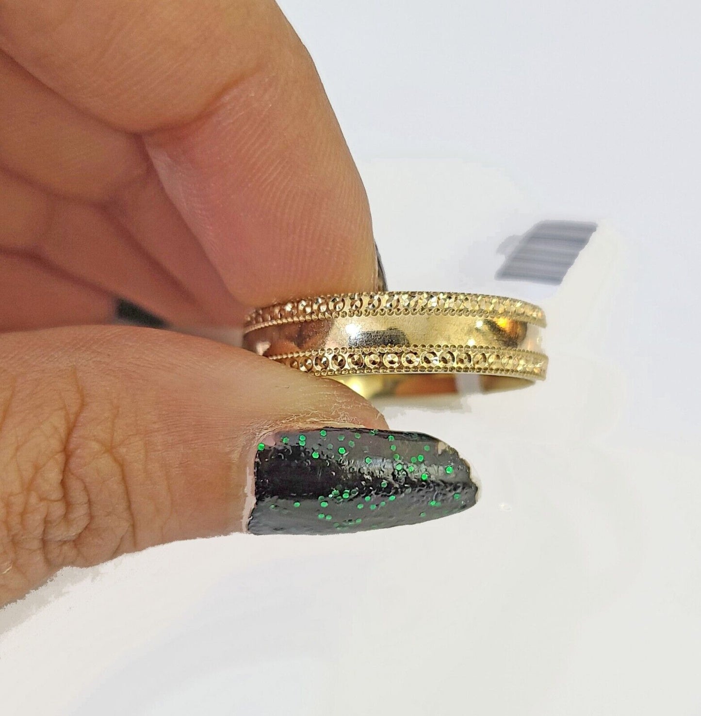 Real 10k Yellow gold Band ring size 13 ,10kt yellow Gold Men Wedding Engagement - Reva Jeweler