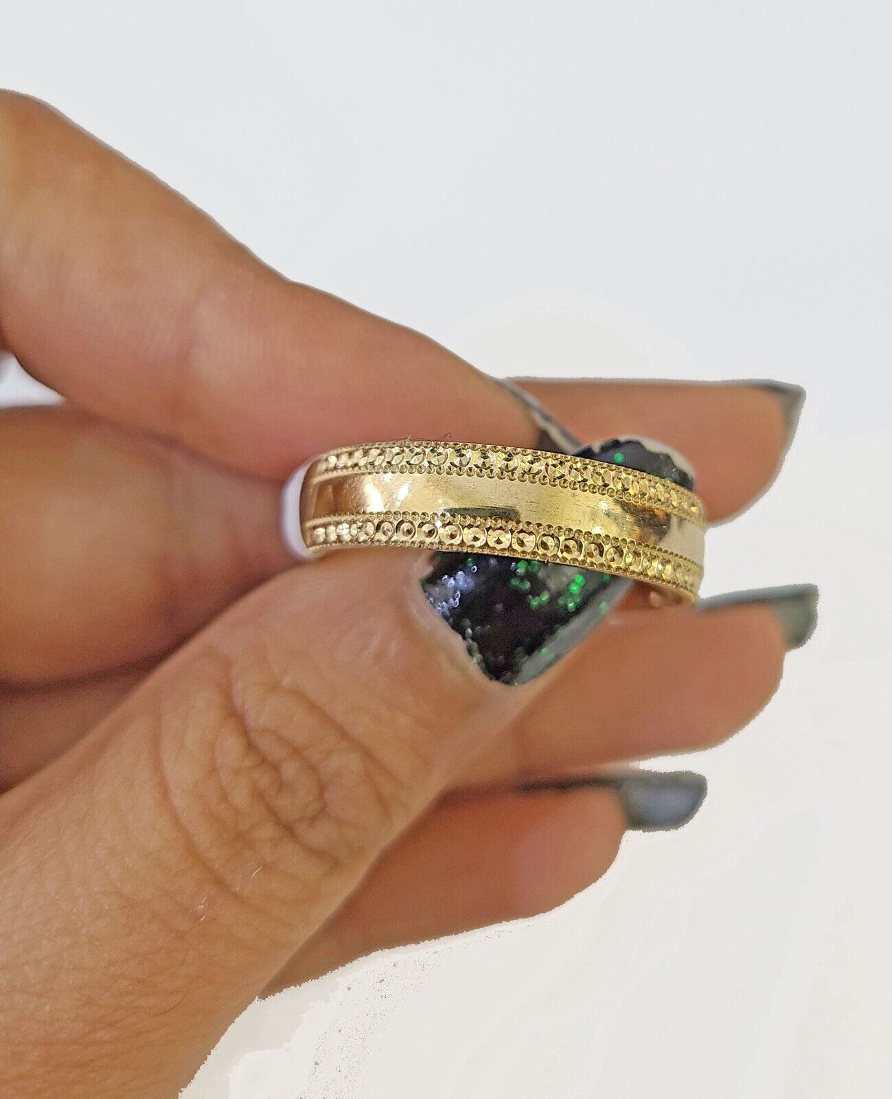 Real 10k Yellow gold Band ring size 13 ,10kt yellow Gold Men Wedding Engagement - Reva Jeweler