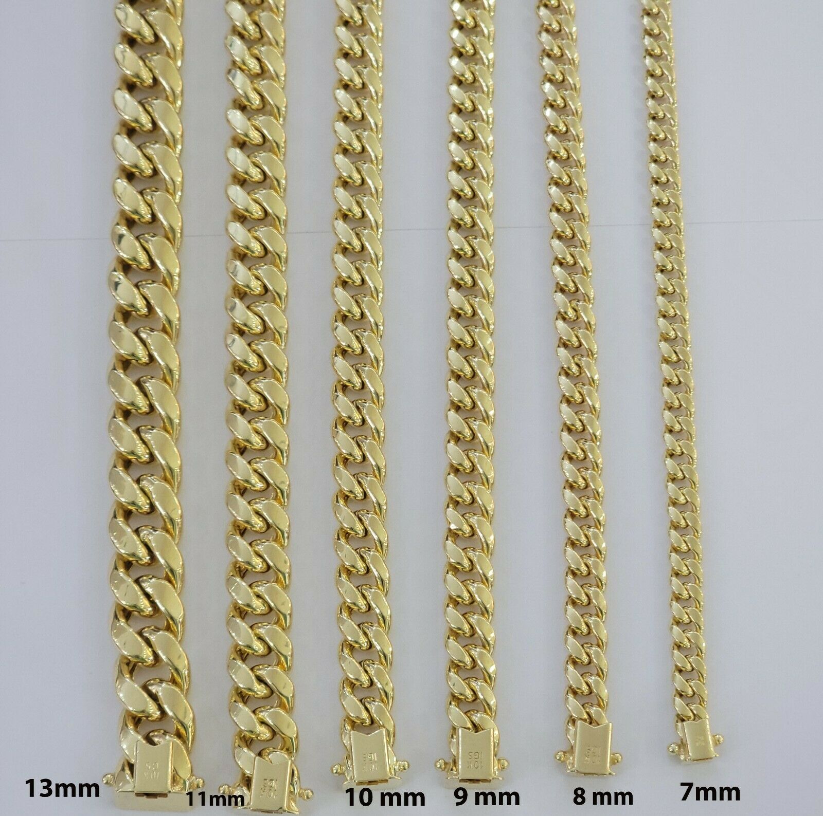 Real 10k Yellow Gold Bracelet 6mm - 13mm Miami Cuban Link 9" Inch Mens 10kt ,Chain - Reva Jeweler