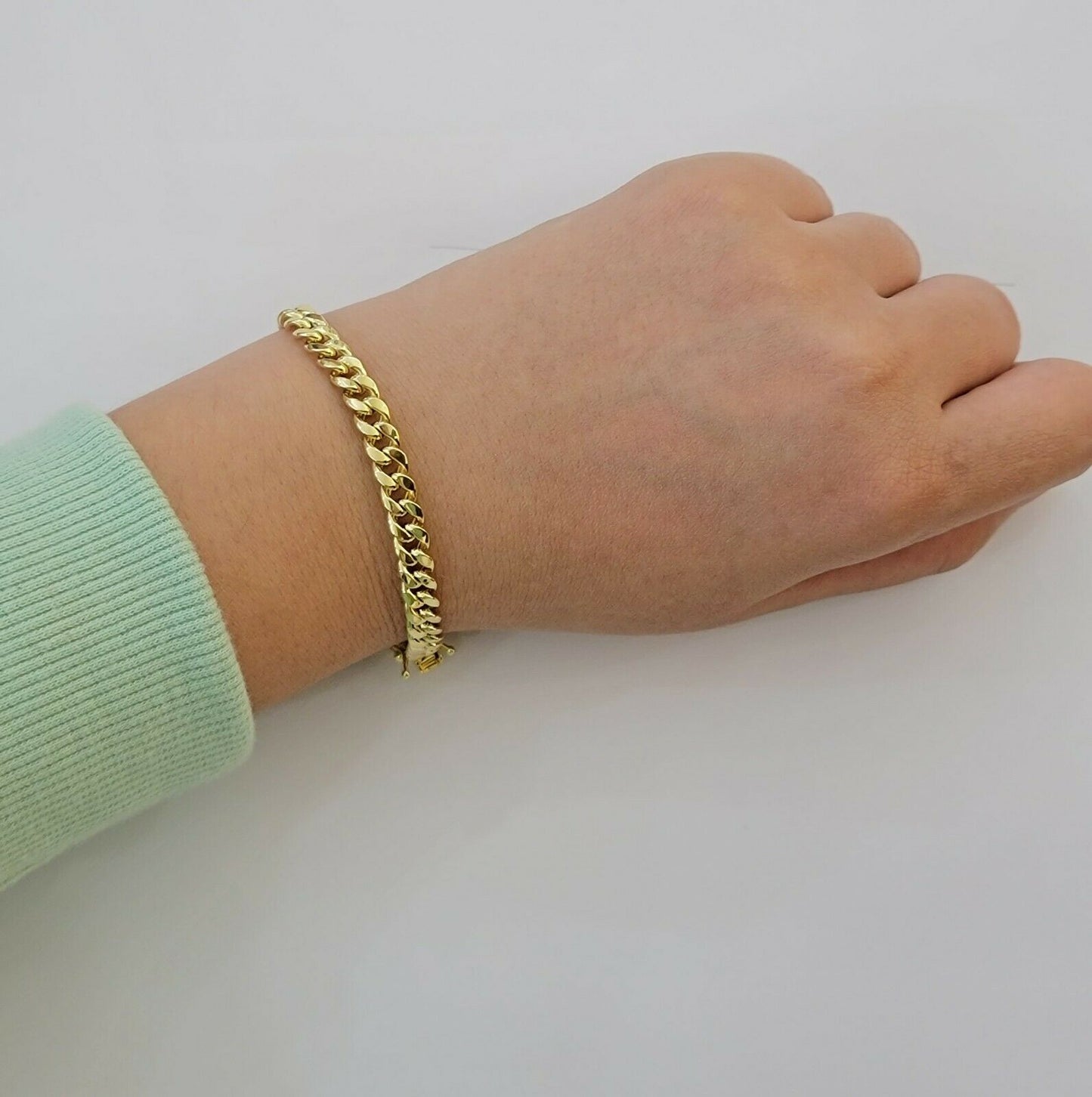 Real 10k Yellow Gold Bracelet 6mm - 15mm Miami Cuban Link 7.5" - 9" Mens 10kt - Reva Jeweler