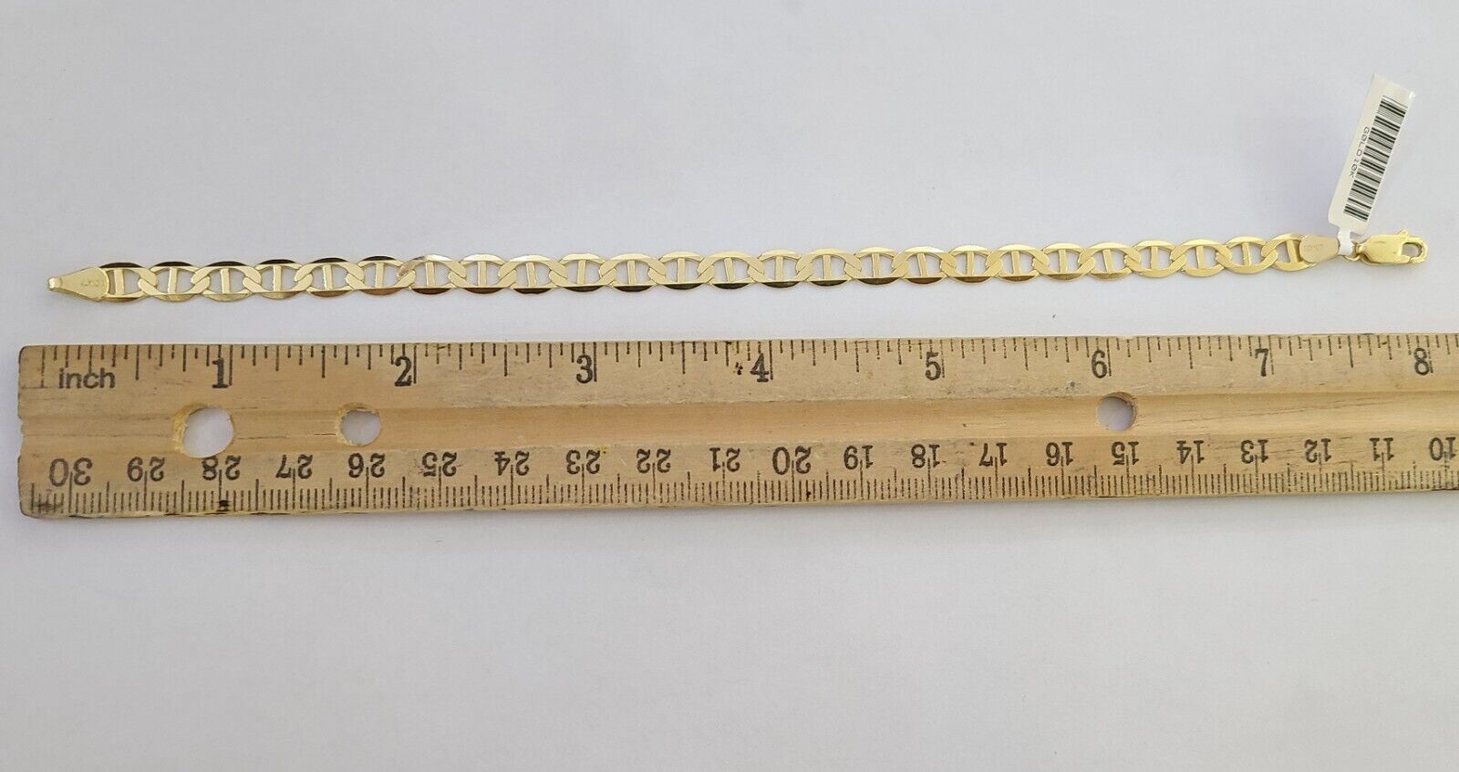 REAL 10k Yellow Gold Bracelet 6mm Anchor Mariner 8" Inch Lobster Lock - Reva Jeweler