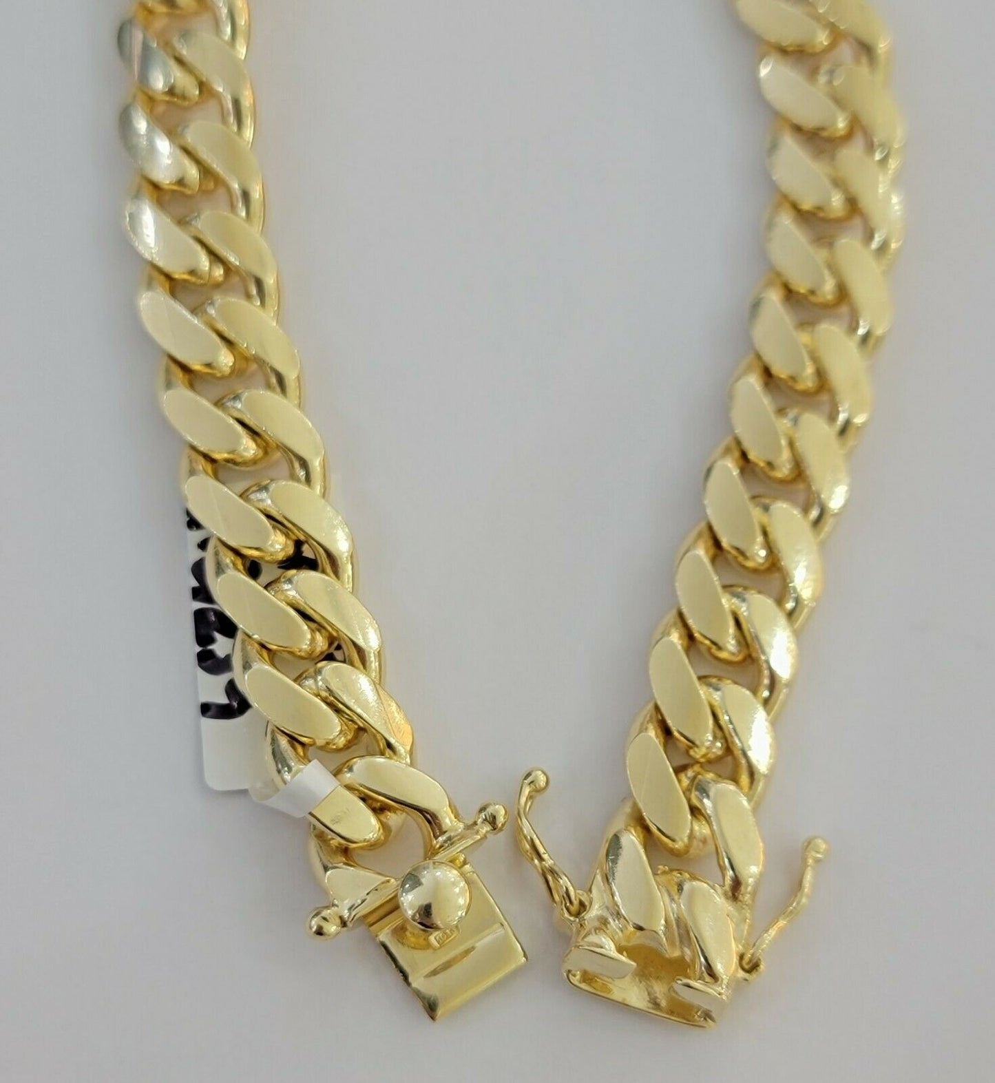 Real 10k Yellow Gold Bracelet Miami Cuban Link 11mm 8" 10kt Strong SOLID LINKS - Reva Jeweler