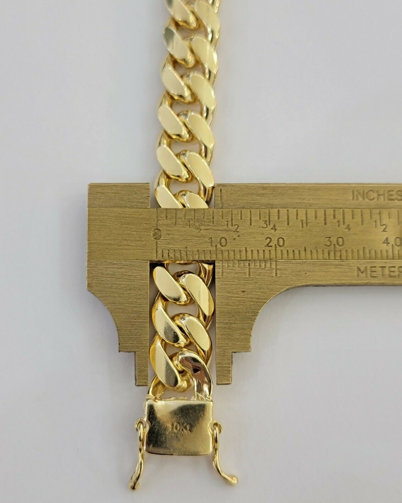 Real 10k Yellow Gold Bracelet Miami Cuban Link 11mm 8" 10kt Strong SOLID LINKS - Reva Jeweler