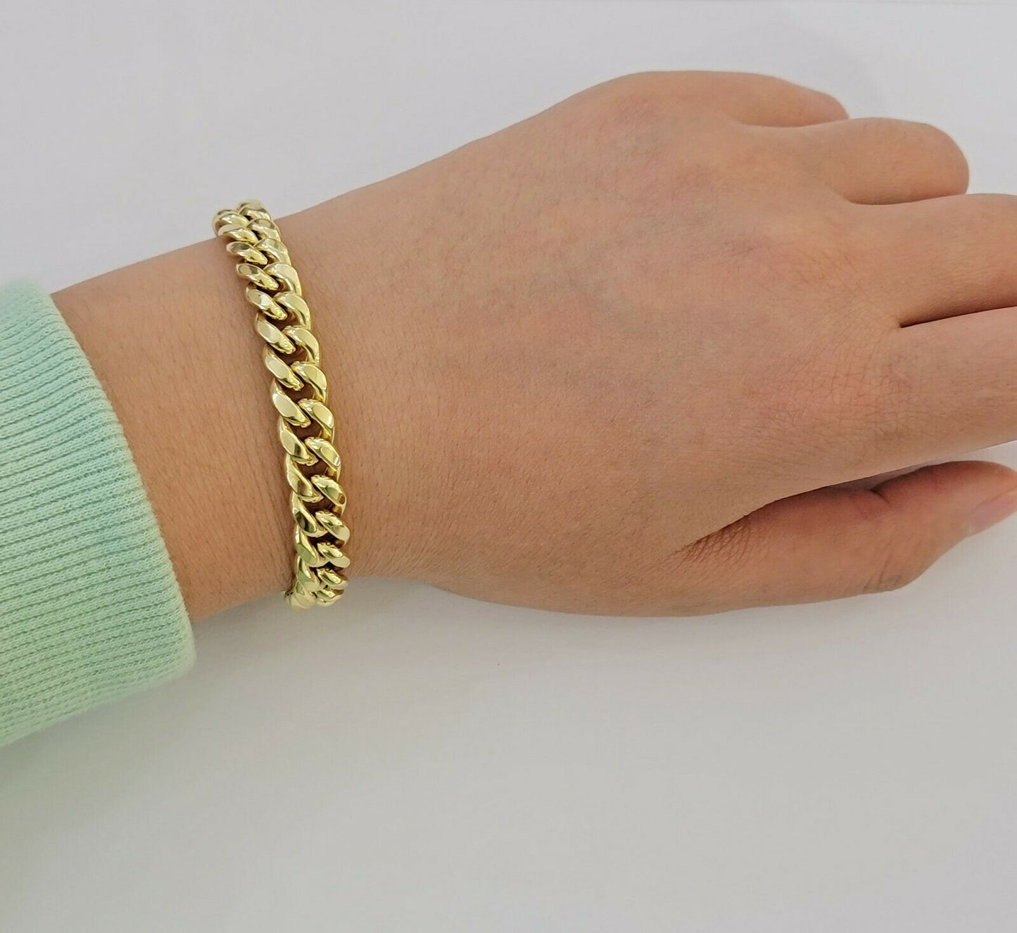 Real 10k Yellow Gold Bracelet Miami Cuban Link 6mm - 13mm 8" Inch Mens 10kt ,Chain - Reva Jeweler
